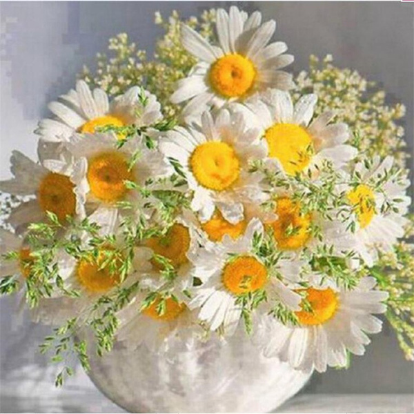 5D Diamond Painting Yellow Vase of Flowers Kit