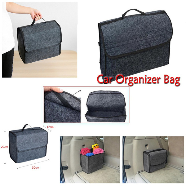 Car Storage Bag Trunk Organizer Box Felt Cloth Storage Box Auto Cargo  Container Bags Multi-pocket Tidying Bags Cars Accessories