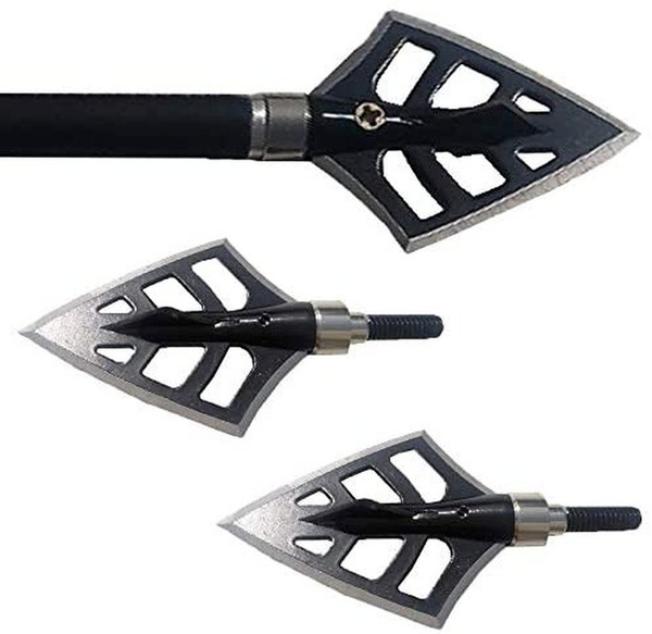 AMEYXGS 6/12 pcs Archery Hunting Broadheads 125 Grain Fixed Blade