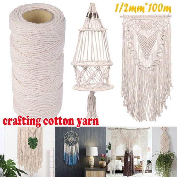 1/2mm DIY Macrame Cord Twisted Cord Natural Beige Cotton Rope Artisan  Macrame String DIY Crafts