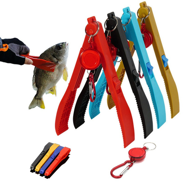Fishing Gripper Gear Tool ABS Gripper Tackle Fish Lip Holder Fishing  Gripper & Anti-drop Push Buckle Hook Trigger Clamp Ice Fishing Tools