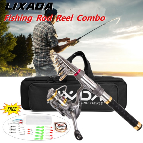 Buy Lixada Telescopic Fishing Rod and Spinning Reel Combo Set