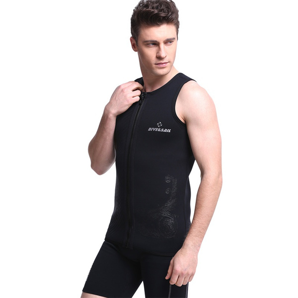 3mm Mens Sleeveless Wetsuit Jacket SUP Diving Wet Suit Top Neoprene