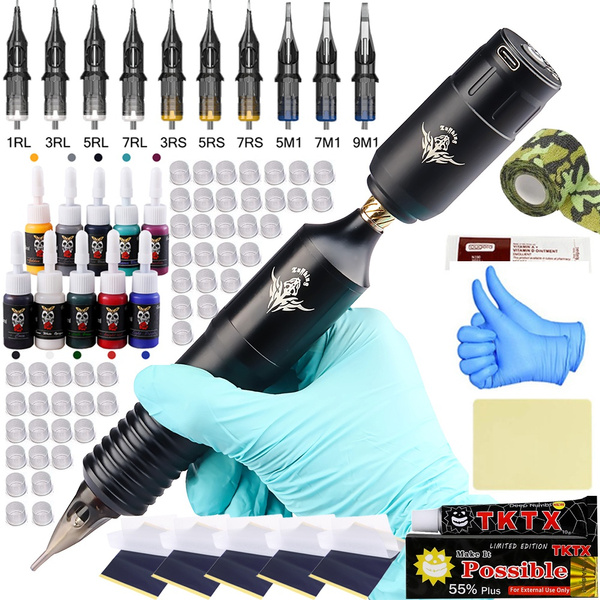 Tuffking Professional Rotary Pen Tattoo Kit Permanent Makeup Set Power