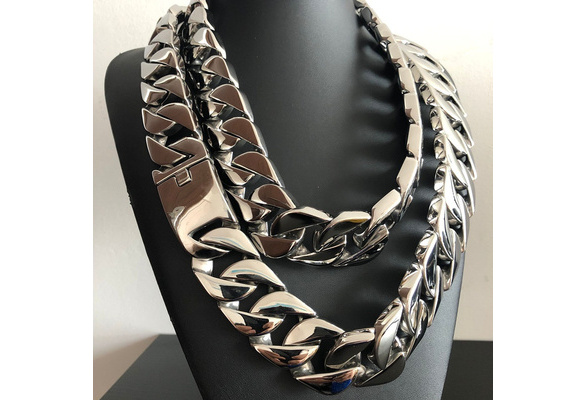 316L Stainless Steel Lacquer Choker Necklace Men Women 12mm Iced