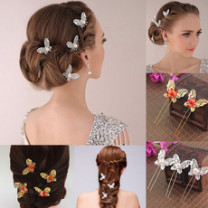 butterfly, hair jewelry, weddingaccessory, pearls