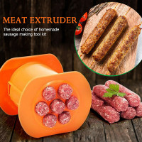 Laughhe Cevapcici Press Maker Hot Dog Maker Manuale Macchina per Salsicce con 7 Fori Comodo Insaccatrice Salsiccia Manuale Salsiccia Maker Accessori per Grigliate da Cucina