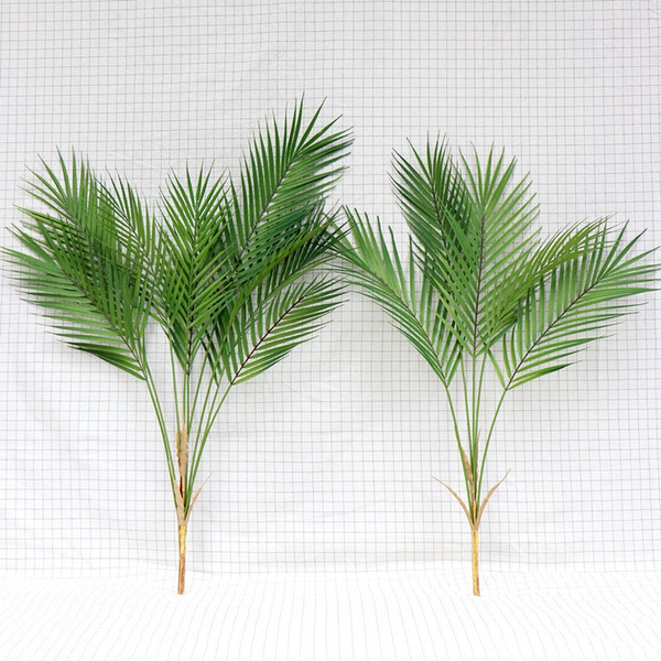 Large Artificial Tree Fake Palm Leaves Tropical Plants Plastic Leaves