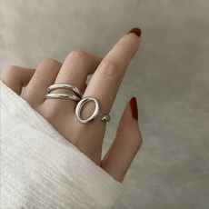 Fashion, Jewelry, Irregular, Silver Ring