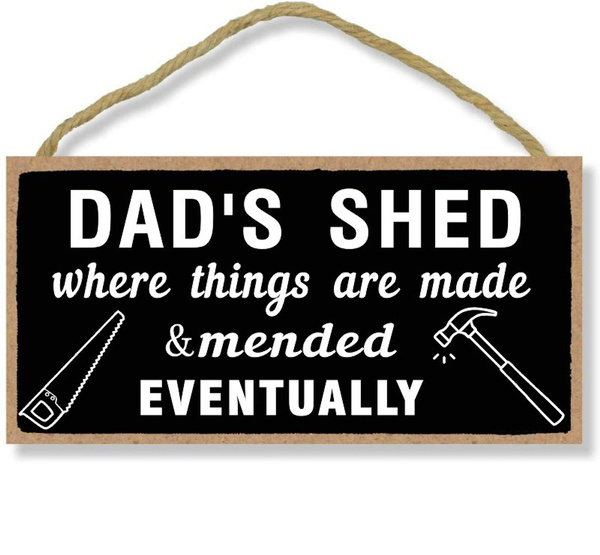 Dad's Shed Funny Wooden Fathers Day Plaque Sign Gift Birthday Gift for ...