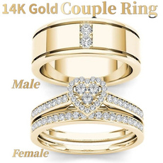 Heart, Plus Size, wedding ring, gold