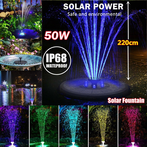 Best Solar Fountain 8W IP68 Waterproof Solar Lights Outdoor Pools Fountains  Colorful 6 Lights Swimming Pump Panel Floating Solar Powered Fountains Solar  Panel for Garden, Pond, Fish Tank, Pool, Outdoor Decor