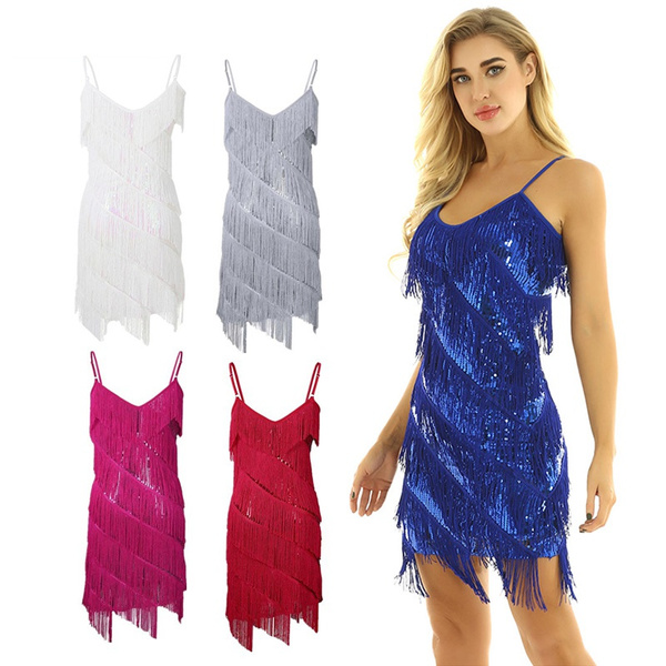 Sequin Fringe Dress for Women Party Night Sequin  