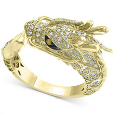 DIAMOND, dragonring, gold, 18k gold ring