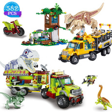 Toy, transporttruck, jurassic, tyrannosauru