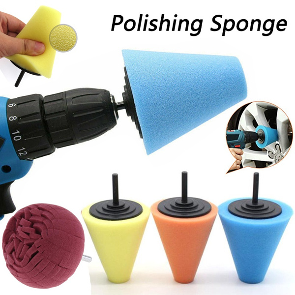 Wheel Hub Polishing ball 2 type Cone Sponge Buffing Pads for