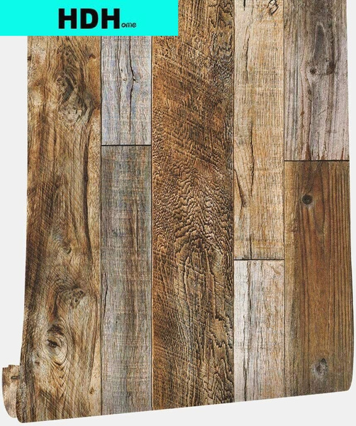 Faux Wood Wallpaper Peel and Stick Contact Paper Self-Adhesive Vinyl ...