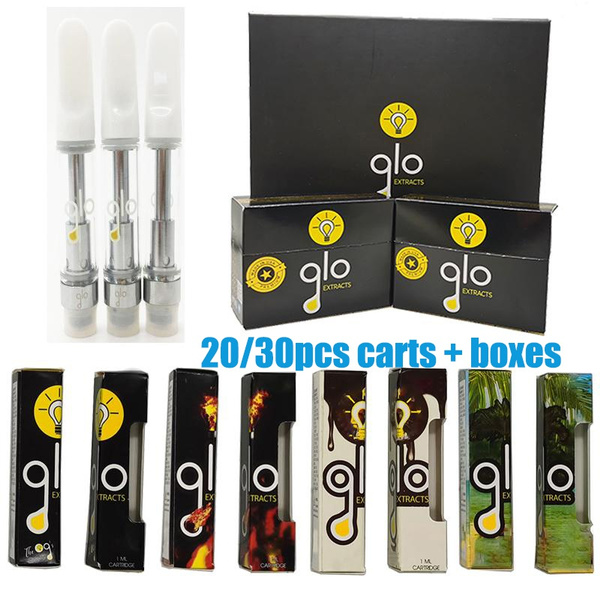 In stock 20/30pcs Empty GLO Carts Extracts Vape Cartridges 0.8ml 1ml