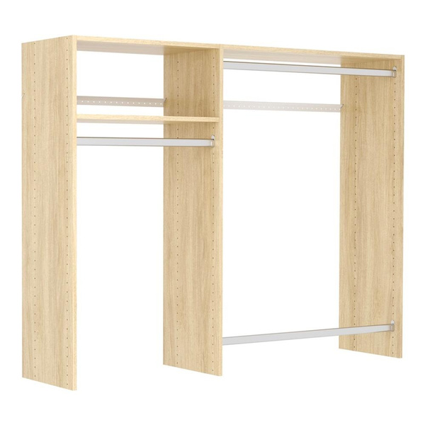 Track Hanging Set Easy Track Hanging Closet Kit Wardrobe Storage Organizer Rack, Honey ...