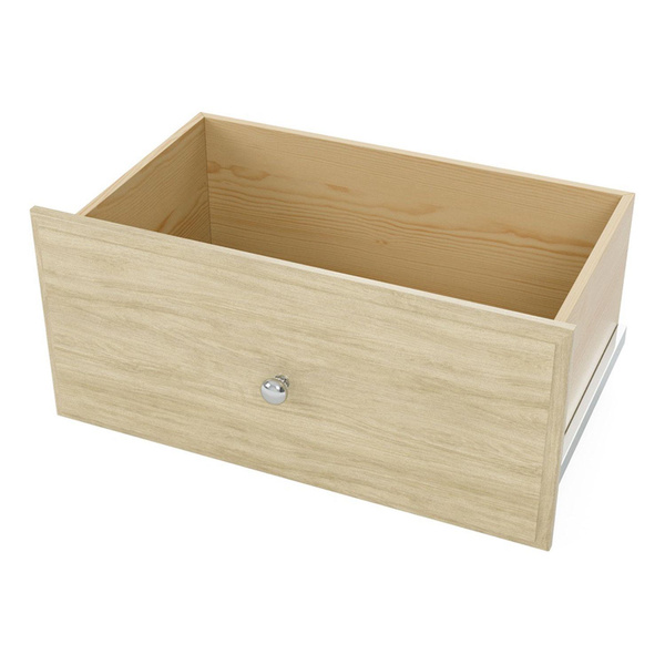 Easy Track Deluxe 12 Inch Tall Wood Closet Shelf Storage Drawer, Honey ...