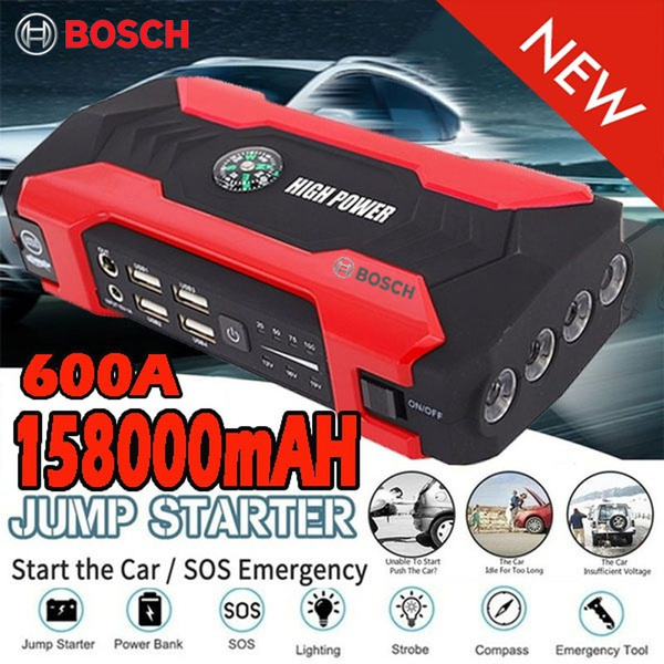 2022 Upgraded Newest Hot 158000mAh 128000mAh 9800mAh 12V Portable Car Jump Starter USB Power Bank Battery Booster Clamp 600A Car Battery Charger for