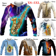 3D hoodies, Fashion, Shirt, saxophonehoodie