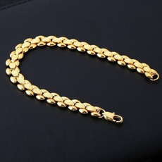 8MM, Fashion, gold, Chain bracelet