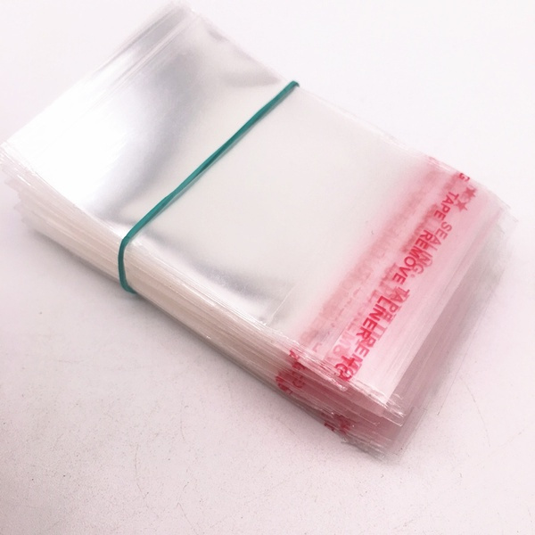 100pcs Resealable Poly Bag Transparent Plastic Bags Self Adhesive