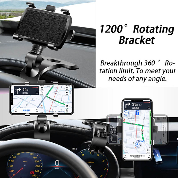 Universal Car Phone Mount- 1200° Rotation Phone Holder for Car- Multifunctional  Car Phone Holder, Dashboard Phone Holder, Suitable for 3 to 7 inch  Smartphones