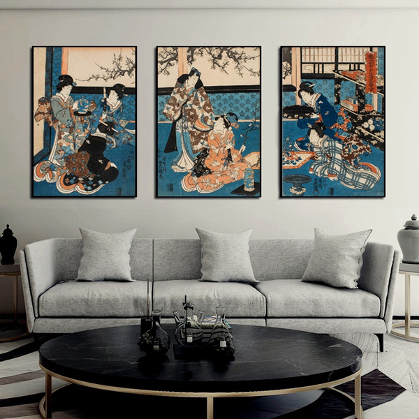 Traditional Japanese Ukiyoe Wall Murals Canvas Painting Ancient Japan