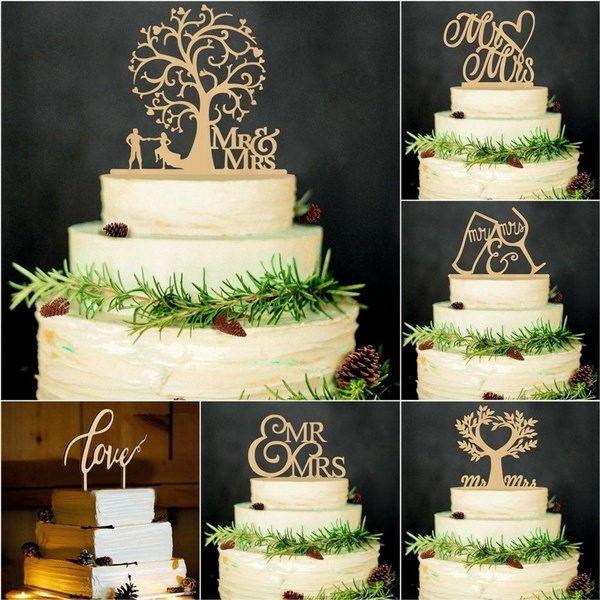 Wooden LOVE MR & MRS Just Married Cake Topper Decor Rustic Wedding Celebration Wooden LOVE MR & MRS Just Married Cake Topper Decor Rustic Wedding Celebration