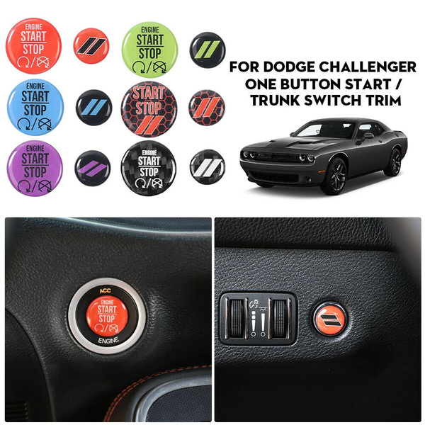 Red Engine Start Stop Button Switch Cover Knob Trim For Dodge Challenger Charger