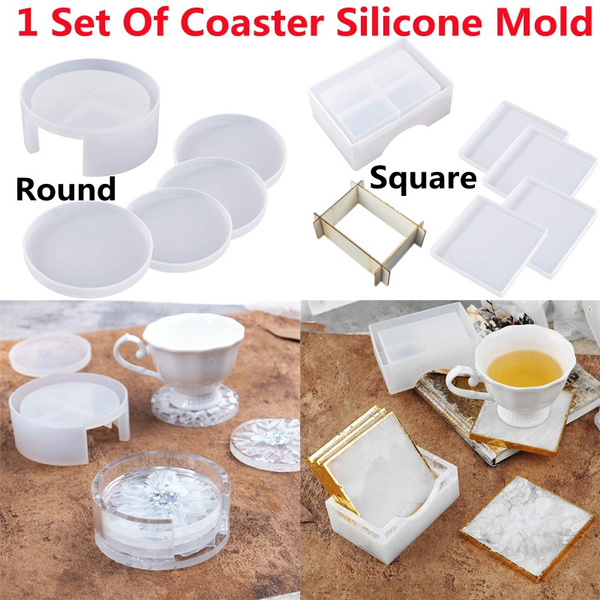 Epoxy Resin Coaster Mold Storage Box - DIY Crystal Square Coasters Casting  Molds