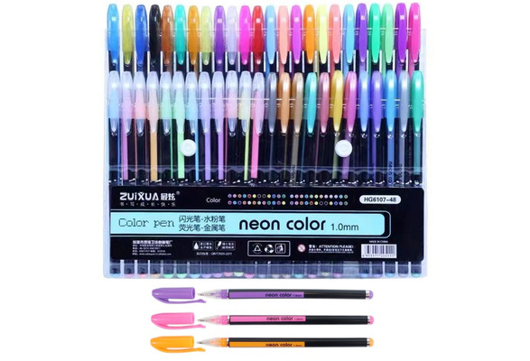 Glitter Gel Pens 48 Colors Glitter Markers Fine Point Colored Gel