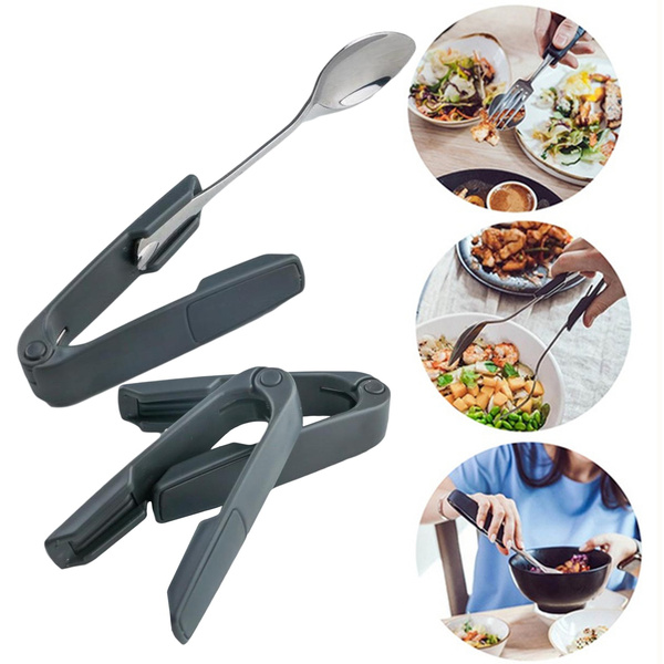 Stainless Steel Cutlery Clip, Best Silicone Cooking Food Tongs, Heat  Resistant & Pressure Resistant Rubber Tongs For Kitchen Frying, Serving,  Boiling, Grilling & Searing, Small Cookware Tongs for Steak, Pasta,  Vegetable, Fish