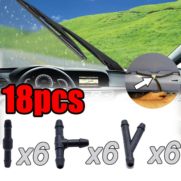 ABS Plastic 3 Way Barbed Wiper T Piece Windscreen Repair Tubing Accessories Joiner Pipe Connector Adapter Windscreen Washer Water Pump Hose Connector I887416614