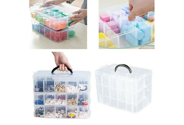 Clear Plastic Jewelry Bead Storage Box Container Organizer Case
