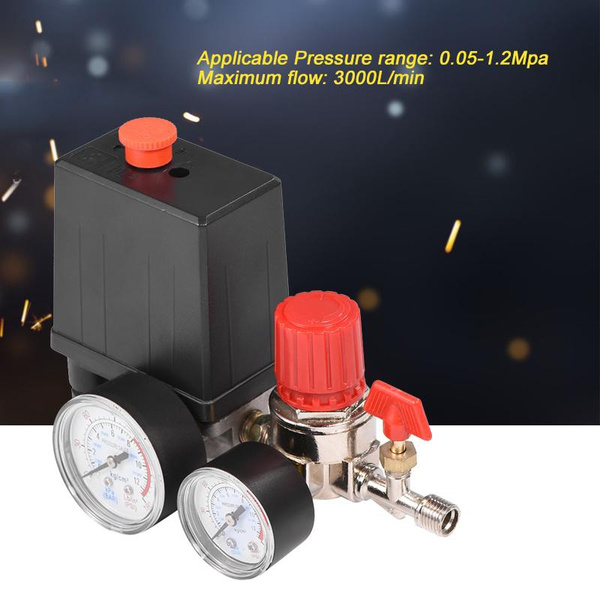 0.05-1.2Mpa Air Compressor Pressure Switch Control Valve Regulator with Gauges 