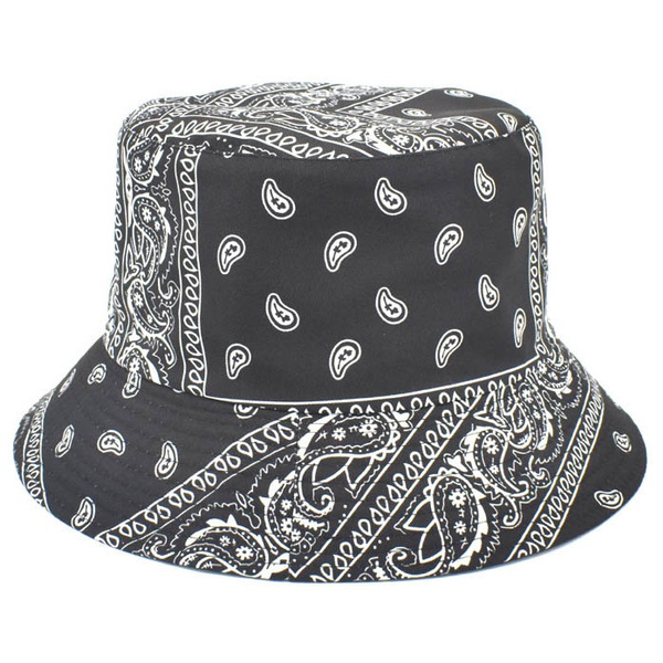 Fashion summer cotton Adult bucket hat Flower print Fisherman Hats