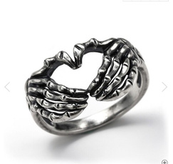 Heart, Goth, Women Ring, Stainless Steel