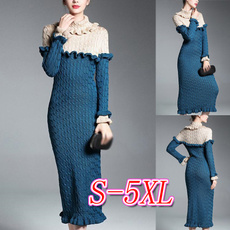 Fashion, sweater dress, Sleeve, solidcolordres