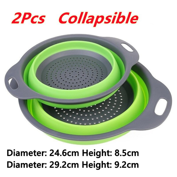 Foldable Silicone Colander Fruit Vegetable Washing Basket Strainer