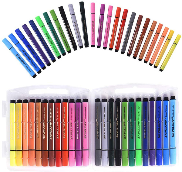 24 Watercolor Markers Pen for Kids,Washable Watercolor Pens Set