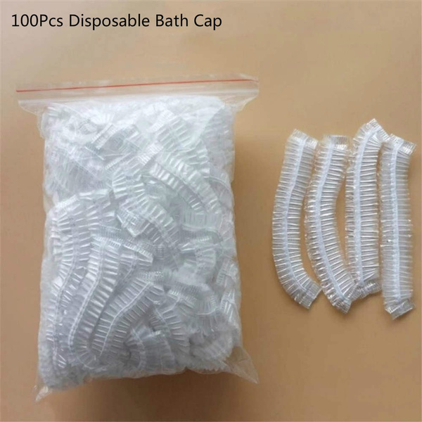 100Pcs Disposable Bath Cap Hotel Guesthouse One-Off Bathing Cap ...