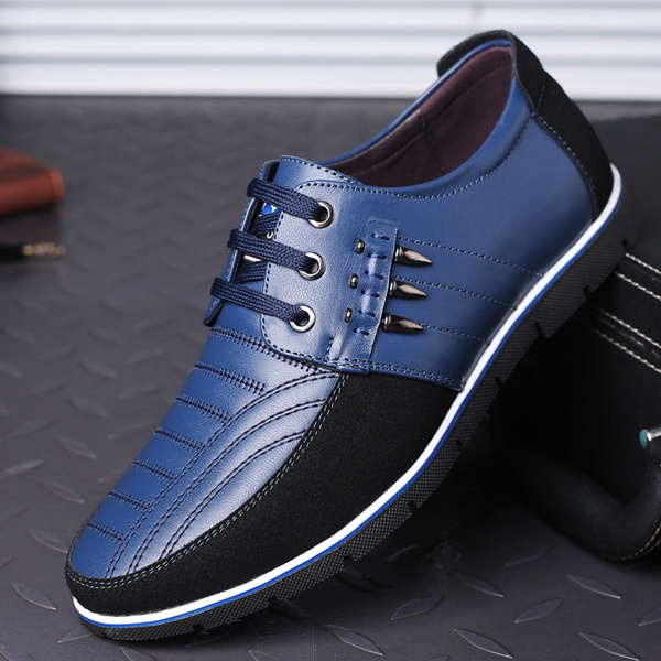 Men Lace Business Leather Shoes Casual Comfortable Wedding Shoe