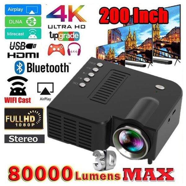 NEU HD 1080P Projektor Tragbarer 10W Mini-Videoprojektor LED-Heimkino- Projektor USB / / TF / VGA / AV Mini LED Digitaler Mini-Videospiel- Projektor Multimedia-Player | Wish