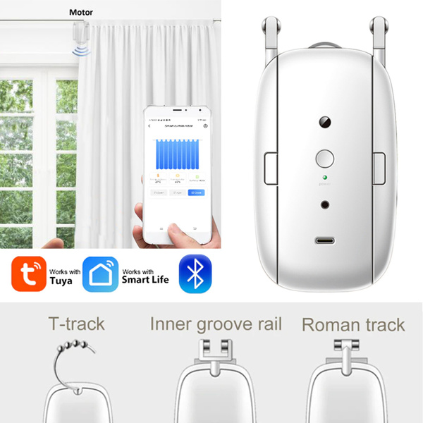 Tuya Bluetooth Wireless Automatic Curtain Opener Remote Control Powered