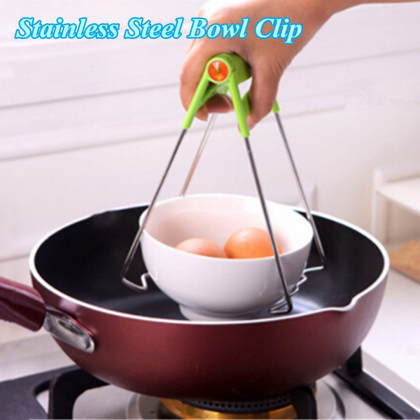 Stainless Steel Pot Pan Gripper Kitchen Tools Dish Plate Gripper Clip  Utensil Clip Holder Dish Clamp Bowl Plate Clamp for Frying Restaurant Style  A 