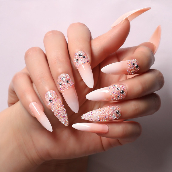 Wow, Your Nails Look Amazing! 24pcs Long Stiletto False Nail Art