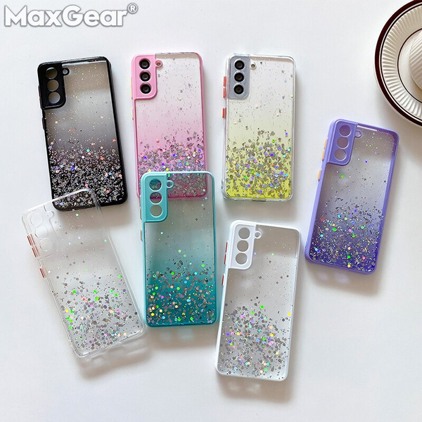 Glitter Clear Cute Planet Case Cover For Samsung S21 FE A53 A13 A12 A21S  A71 S22